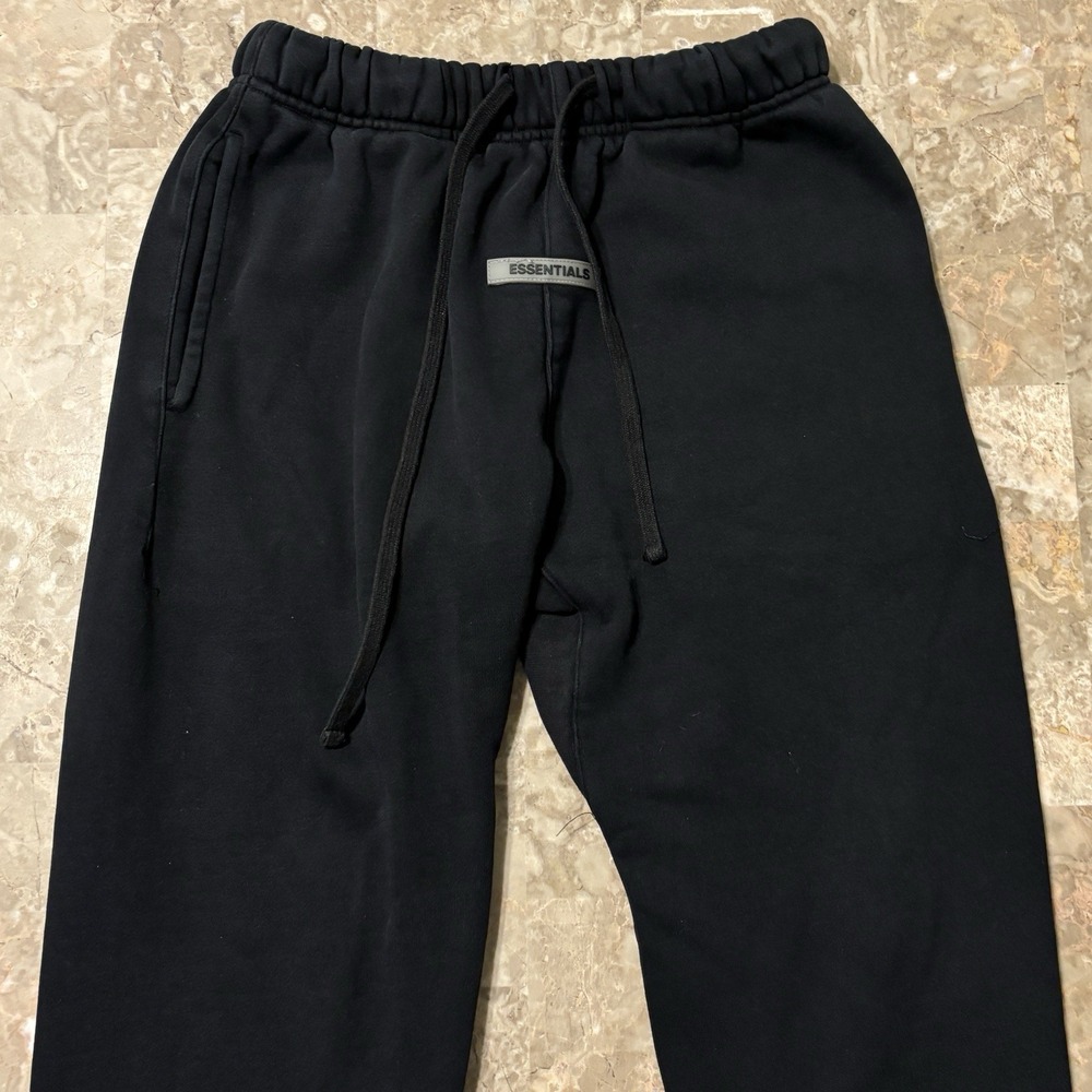 Fear Of God Essentials Sweatpants Mens S Black Joggers Drawstring 26" Fleece